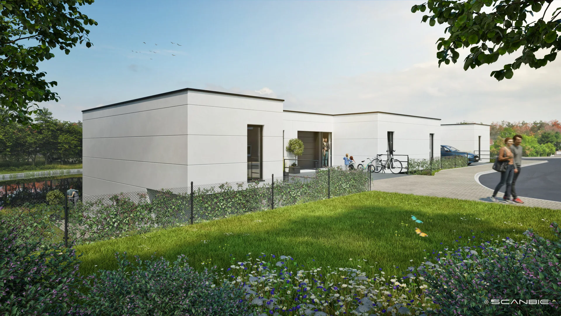 Eden Roc woningen met groene tuin en waterpartij in Lede